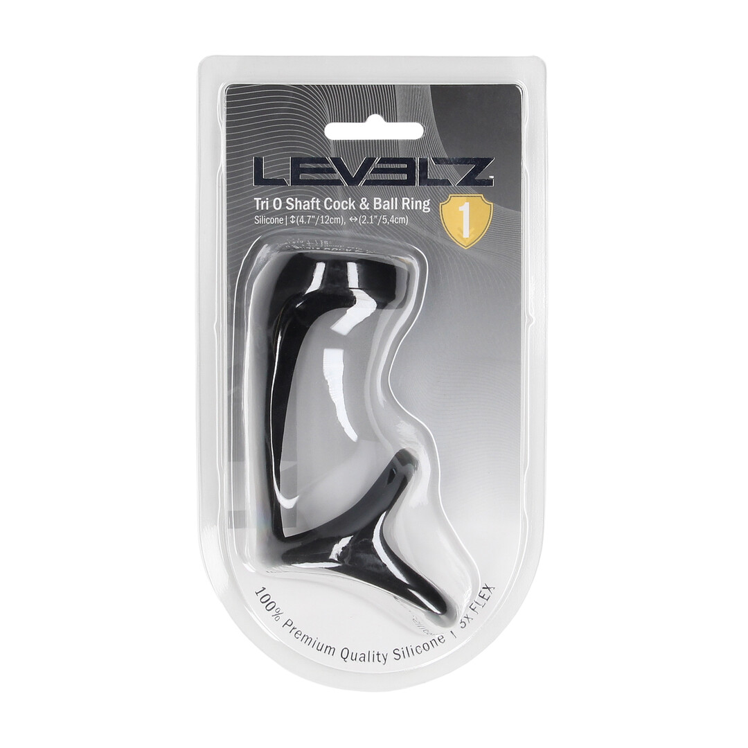 Levelz - Tri O Siliconen Schacht Cock- en Ballenring - Zwart
