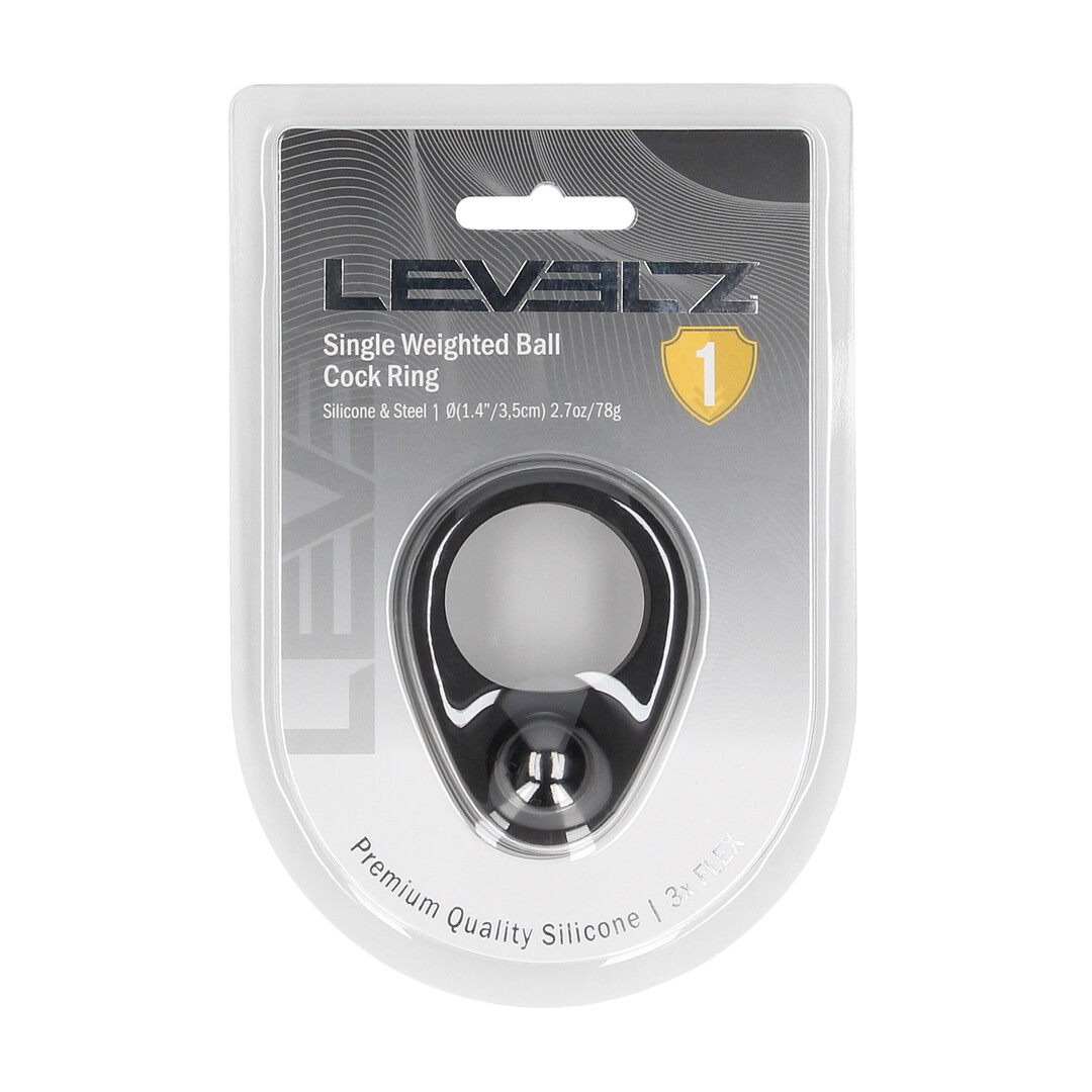Levelz - Vloeibare Siliconen Enkele Gewogen Bal Cockring - Zwart