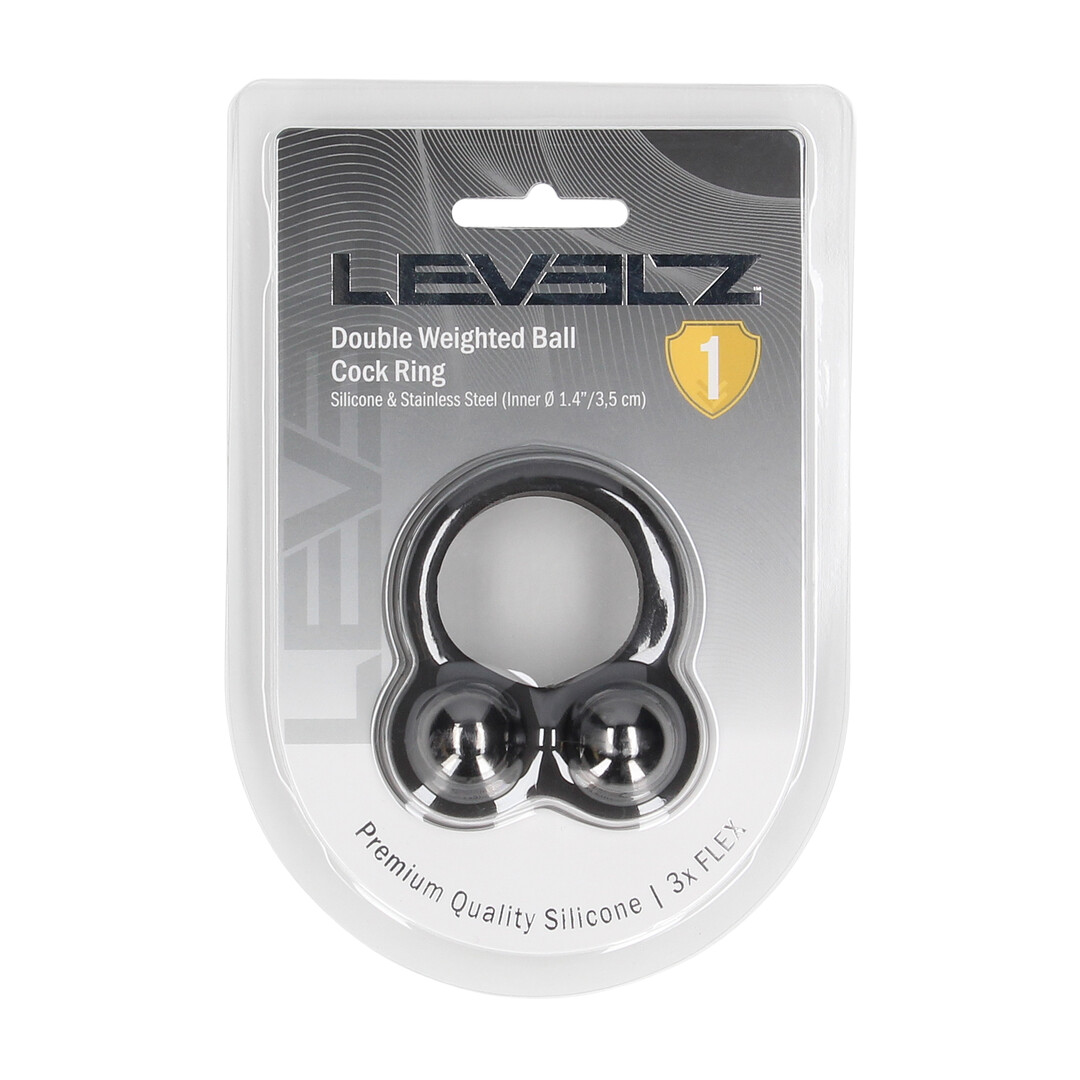 Levelz - Vloeibare Siliconen Dubbel Gewogen Bal Cockring - Zwart