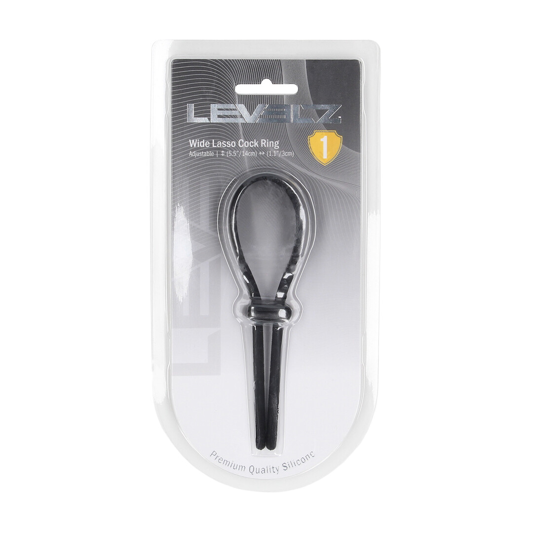 Brede Verstelbare Siliconen Lasso Cockring - 5mm - Zwart