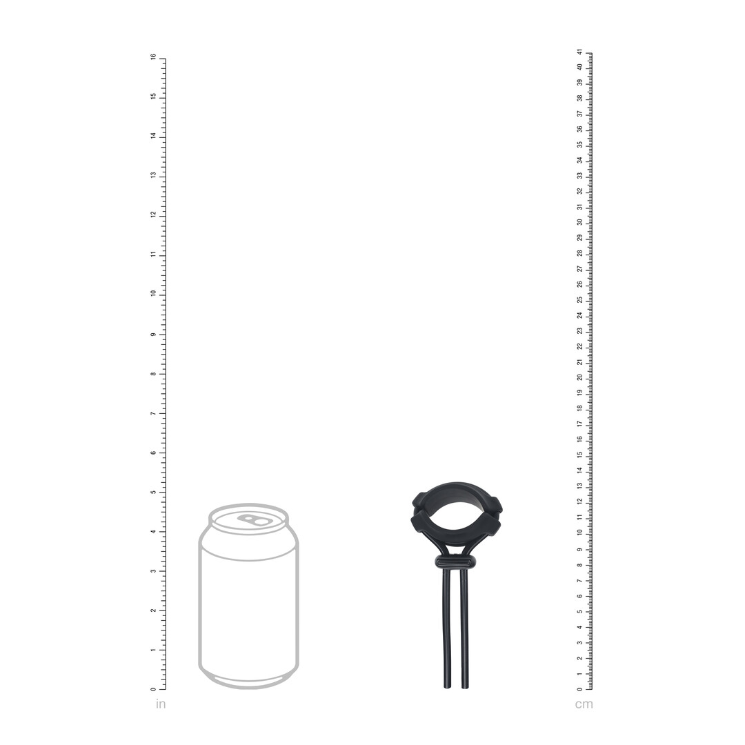 Afneembare Brede Verstelbare Siliconen Lasso Cockring - 5mm - Zwart