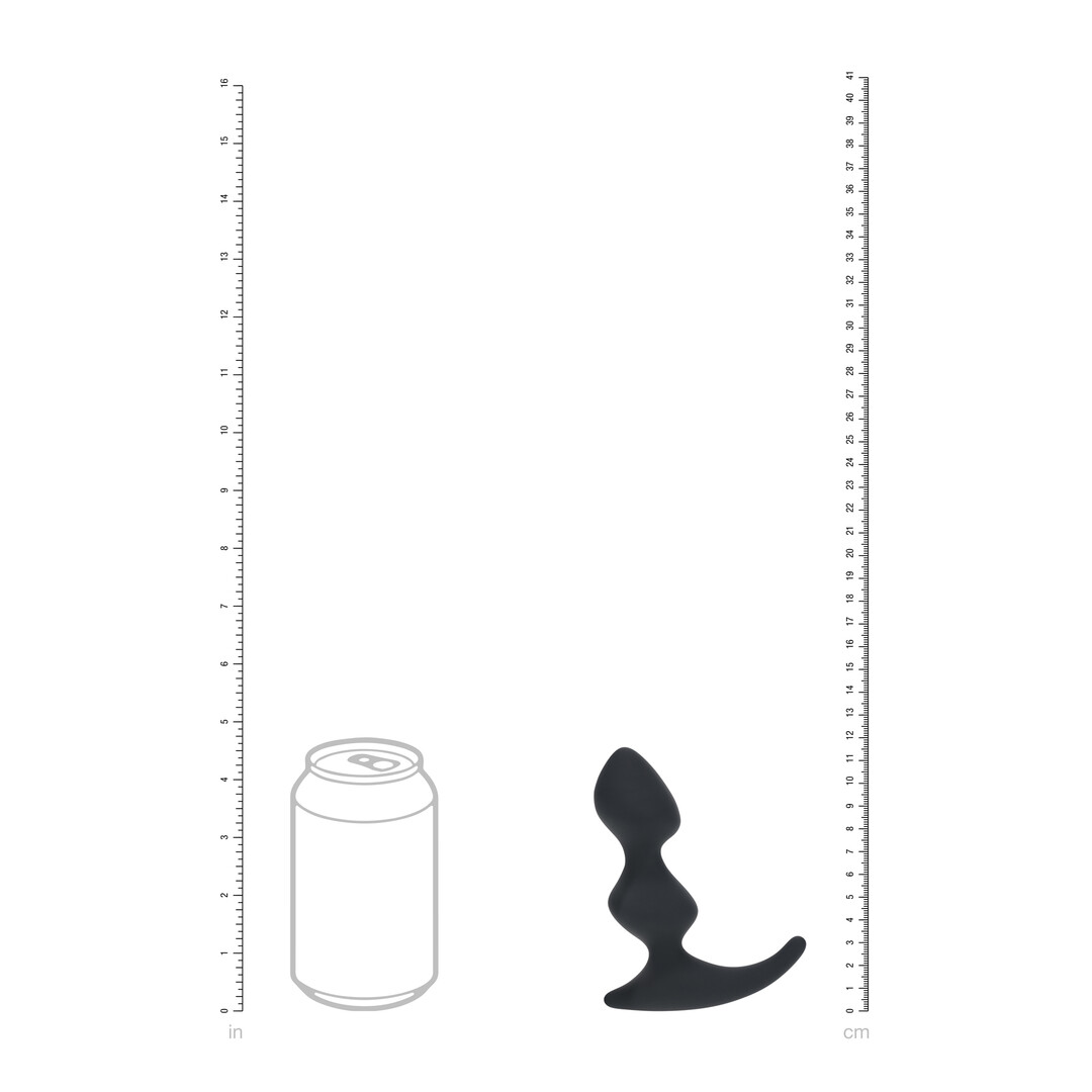 Volledige Dubbele Golf Siliconen Prostaat Massager - Zwart