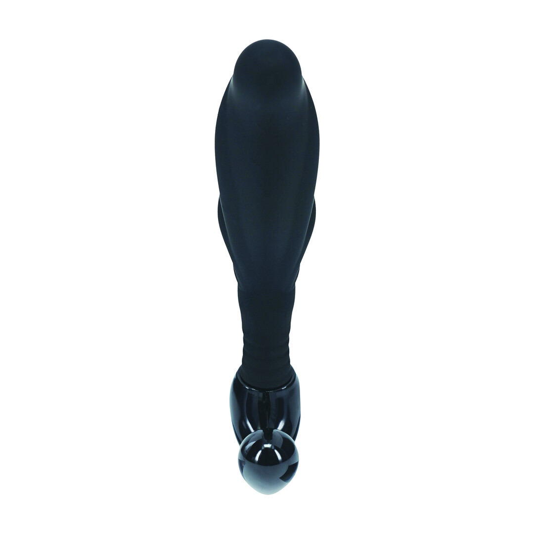 Geribbelde Hard Loop Silicone Prostaat Massager - S - Zwart