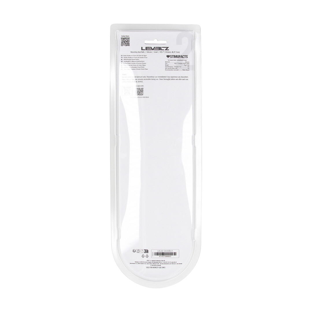 Waterdrop Siliconen Anale Ballen - S - 20mm - Zwart