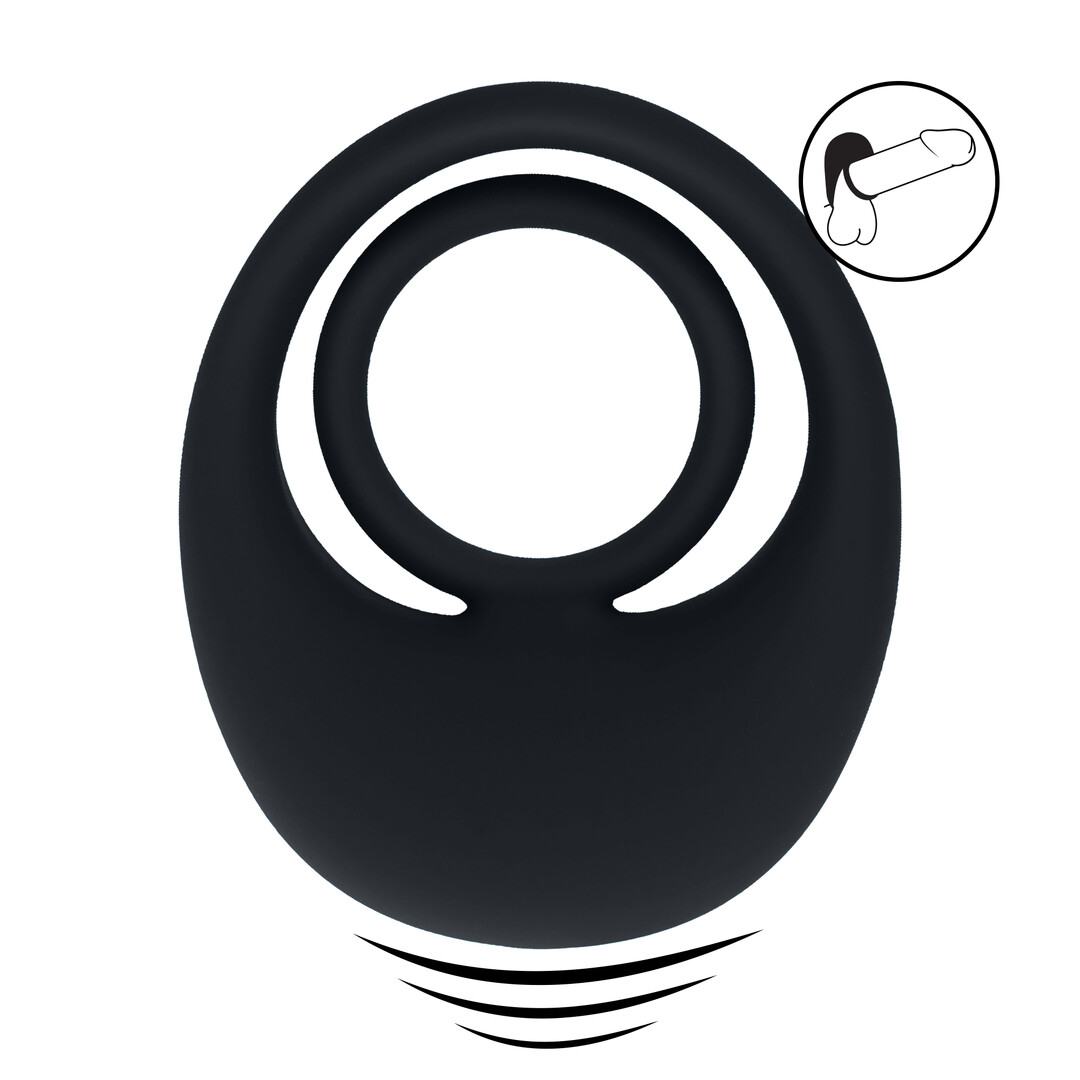 Levelz - Vibrerende Vloeibare Siliconen Cock- en Ballenring - Zwart