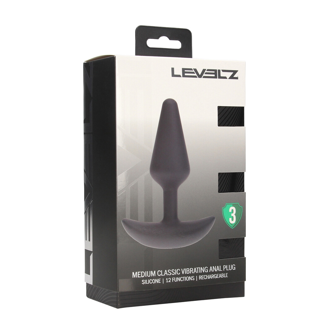 Levelz - Classic Vibrerende Silicone Anale Plug - M - Zwart
