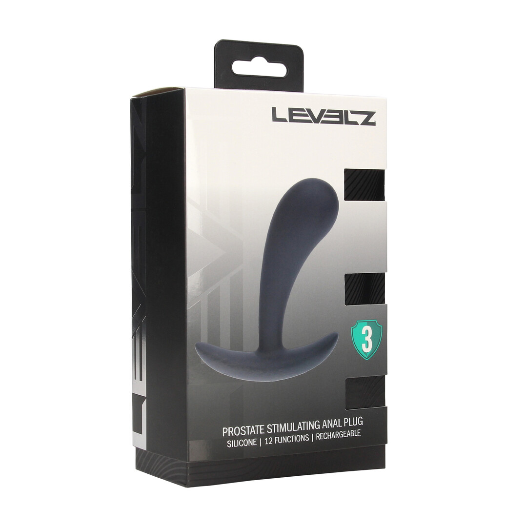 Levelz - Vibrerende Siliconen Prostaat Stimulator Anale Plug - M - Zwart