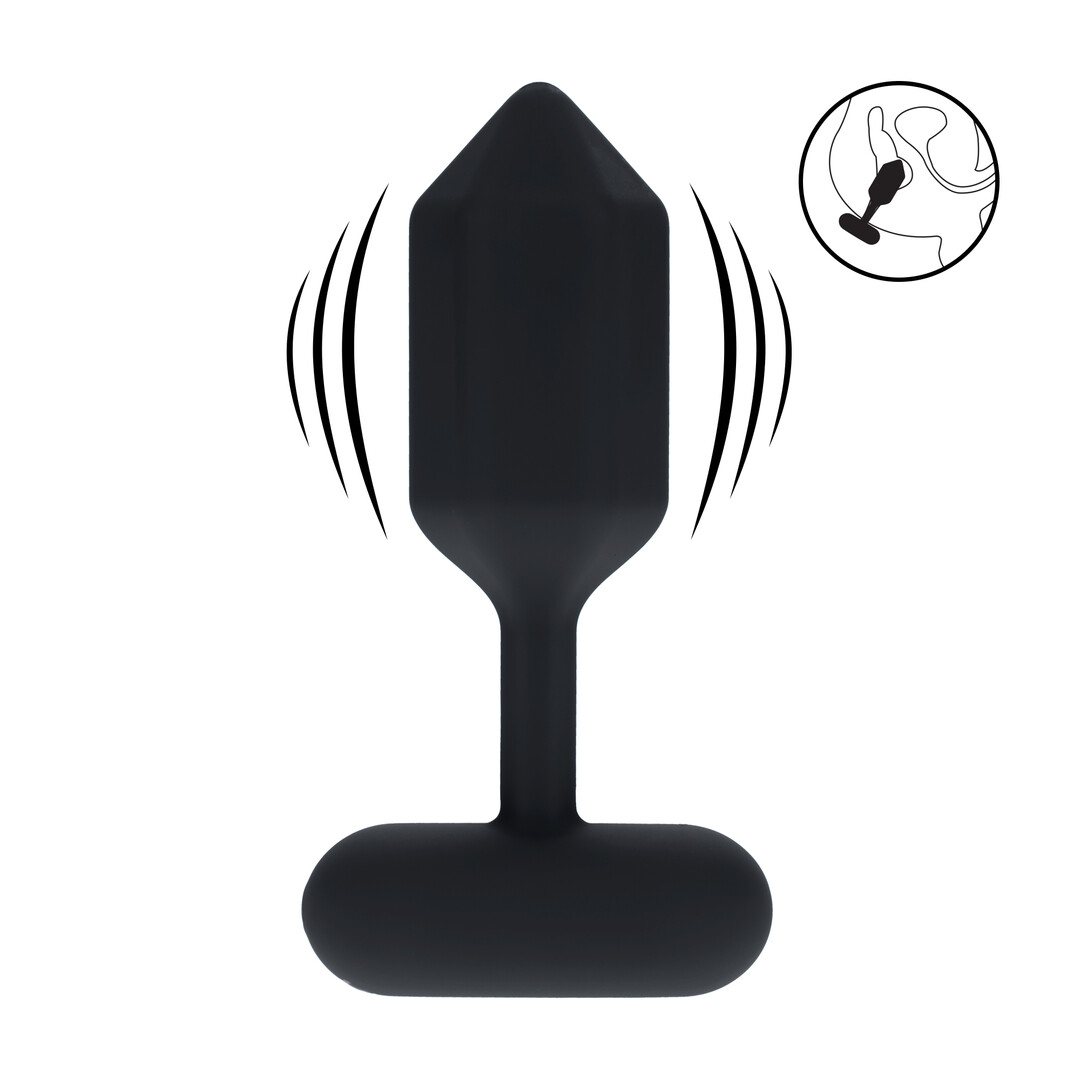 Levelz - Hexagonale Vibrerende Siliconen Anale Plug - M - Zwart