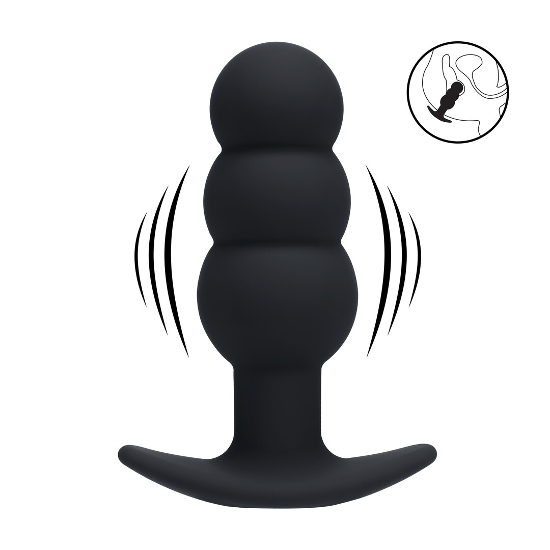 Levelz - Tri Bulb Vibrerende Siliconen Anale Plug - Zwart