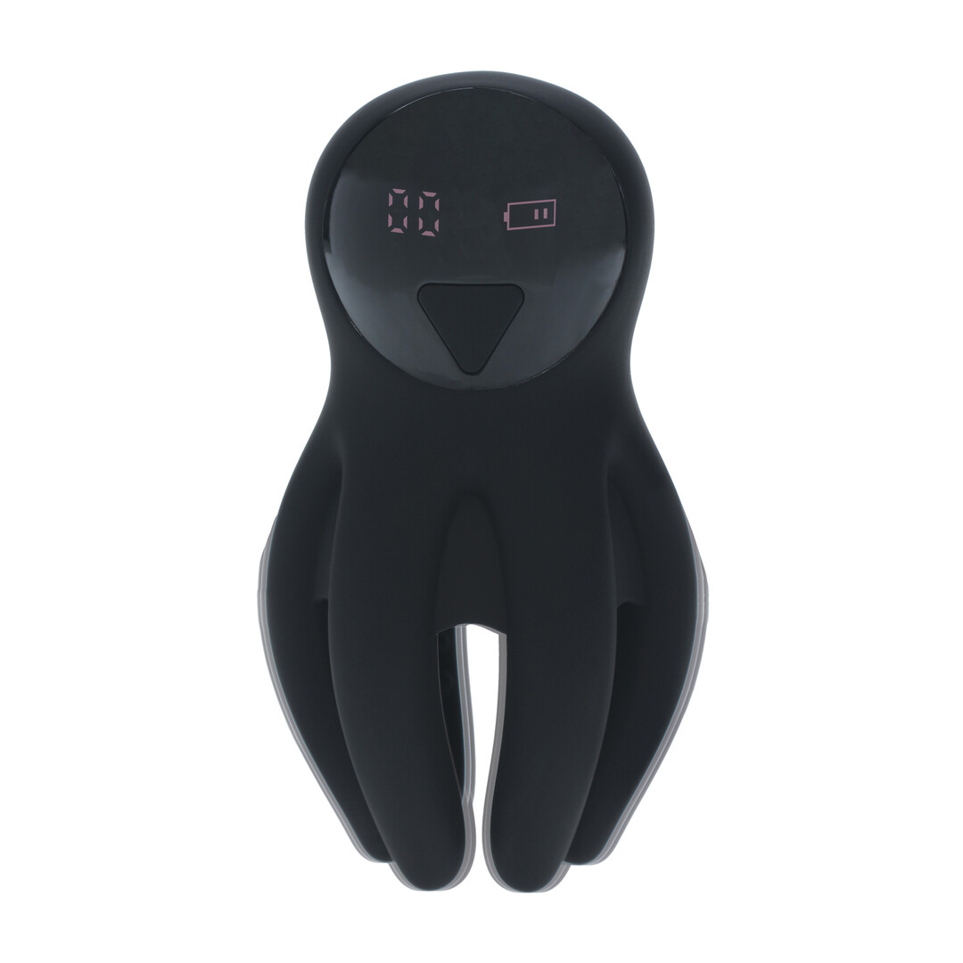 Levelz - Digitale Vibrerende Silicone Penis Hoofd Stimulator met Tentakels - Zwart