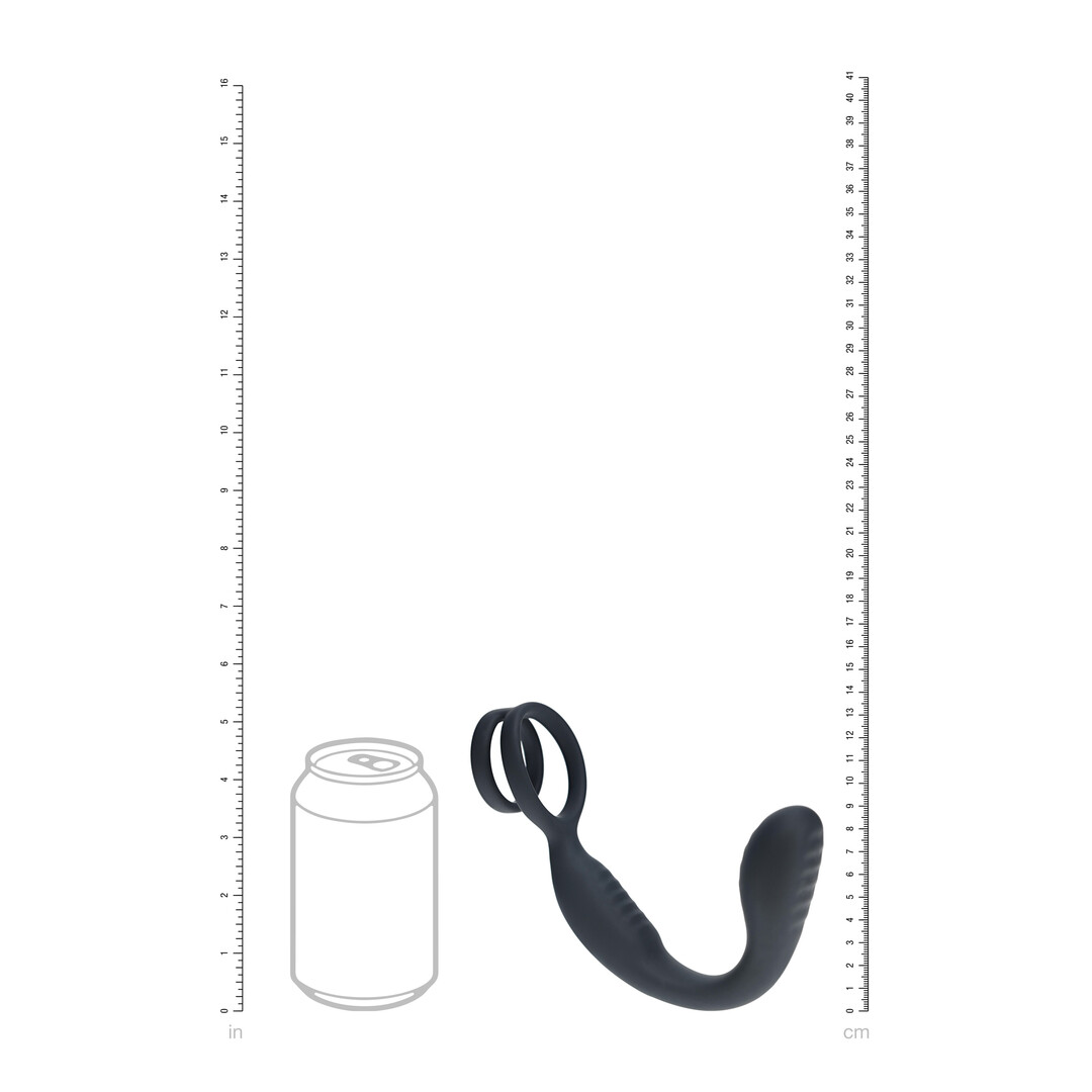 Levelz - Vibrerende Siliconen Prostaatstimulator met Cock- en Ballring - Zwart