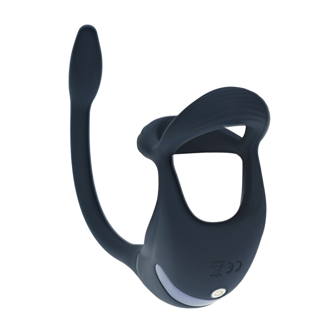 Levelz - Afstandsbediening Vibrerende Siliconen Tri O Cockring met Prostaatstimulator - Zwart