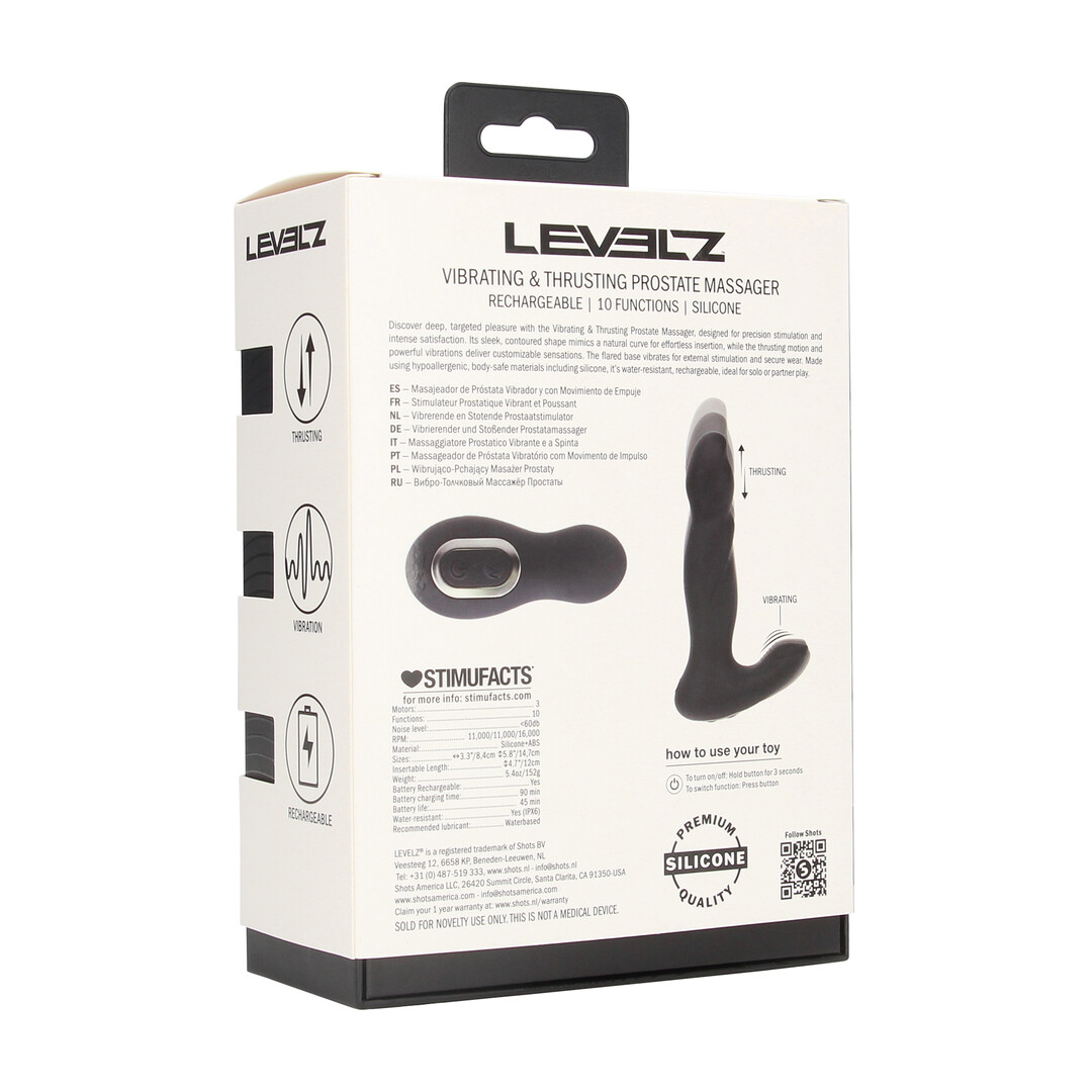 Levelz - Vibrerende en Duwende Siliconen Prostaatmassager - Zwart