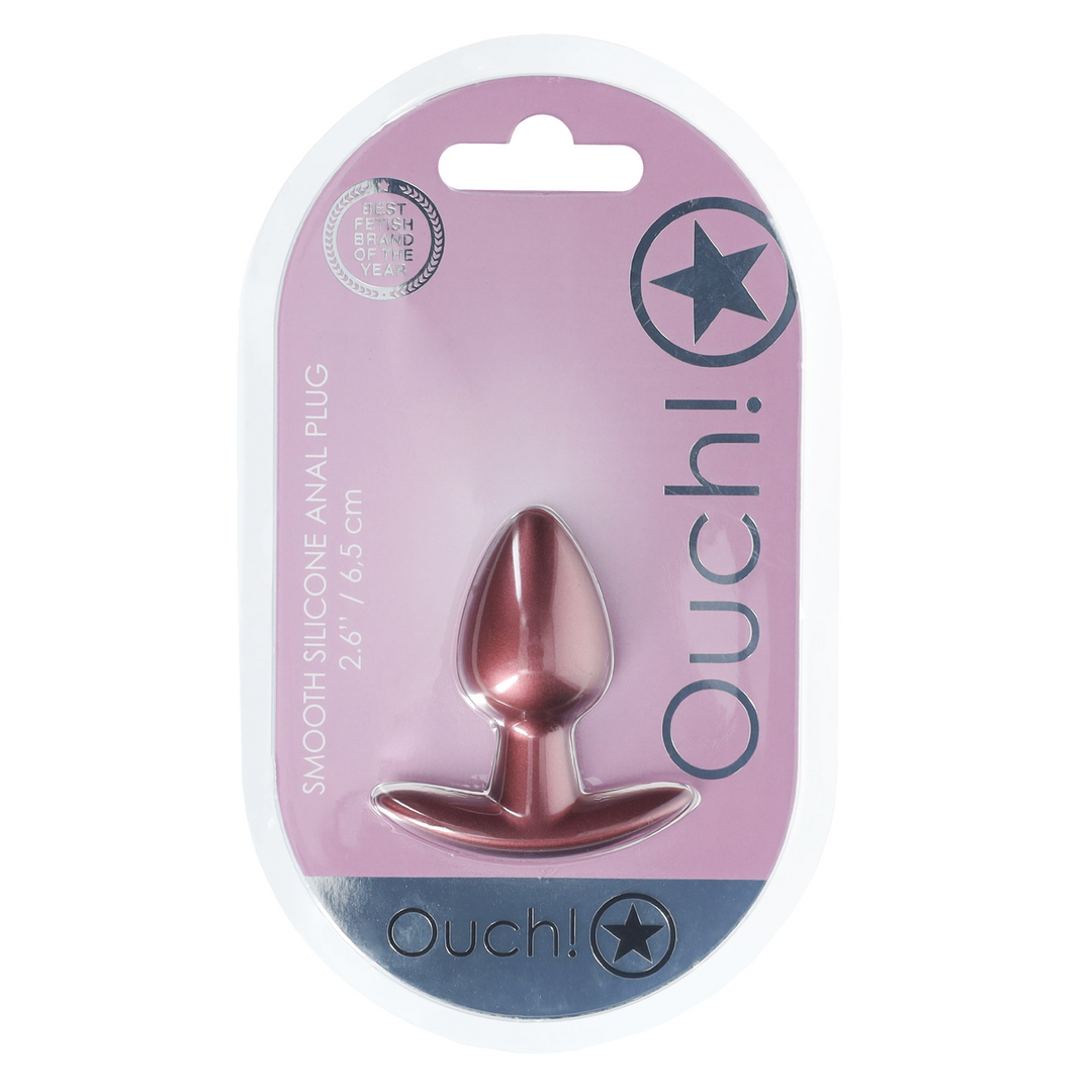 Ouch! - Zachte Silicone Anale Plug - Klein - 2,6 / 6,5 cm - Roségoud