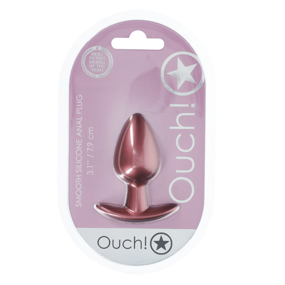 Ouch! - Zachte Siliconen Anale Plug - Medium - 3,1 / 7,9 cm - Roségoud
