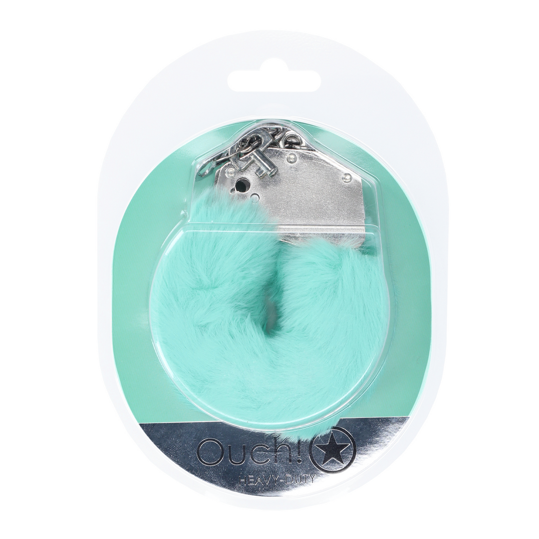 Heavy-duty Fluffy Handcuffs - Powder Green
