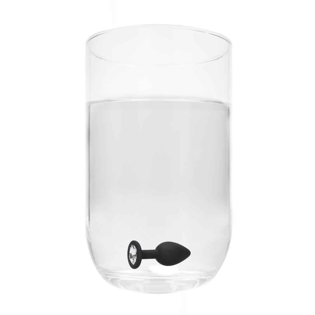 Black  White - Siliconen Butt Plug met Verwijderbare Sieraden