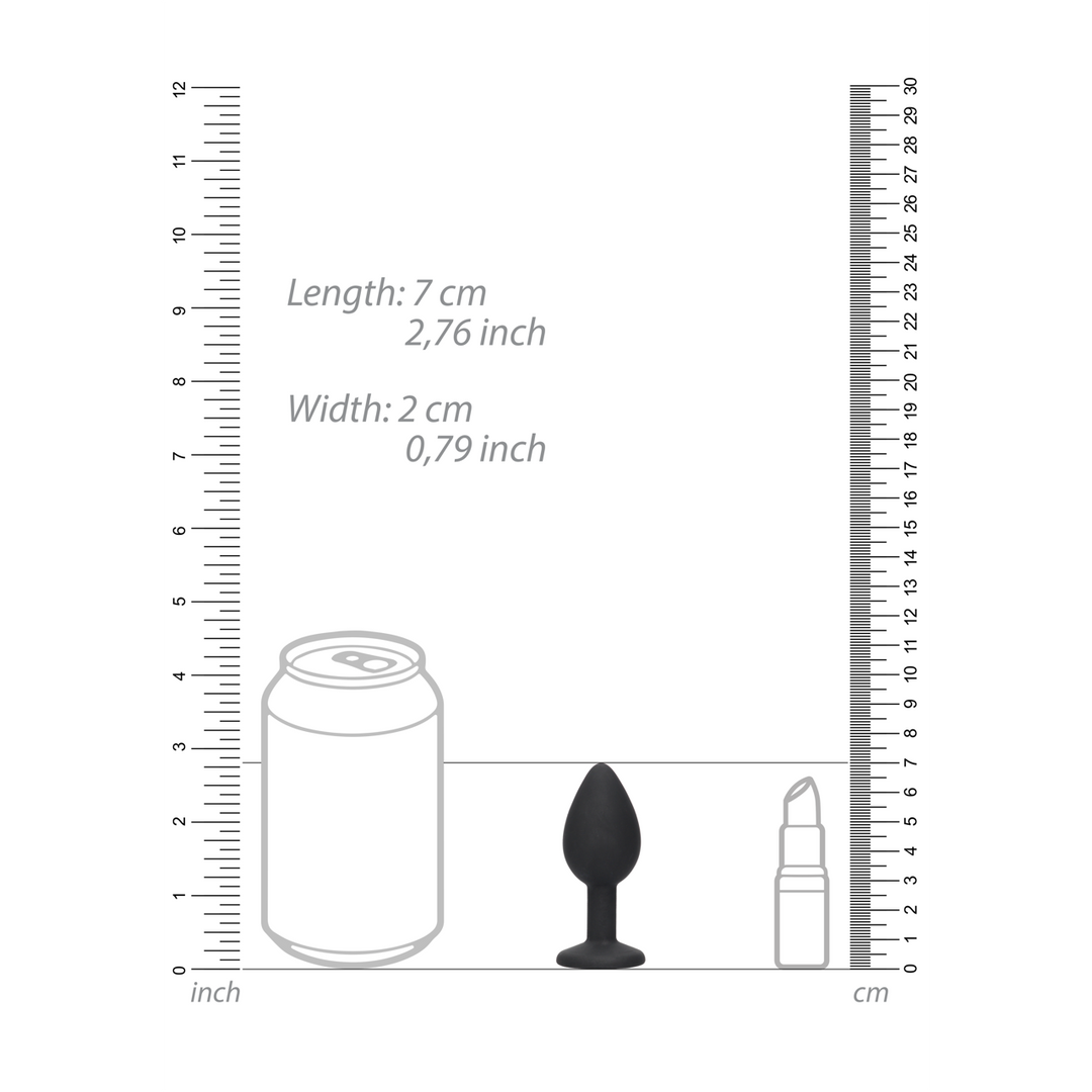 Black  White - Siliconen Butt Plug met Verwijderbare Sieraden