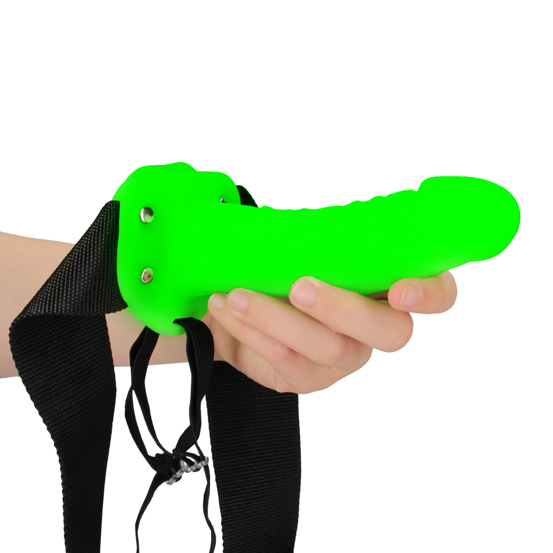 Realistische Strap-On Harnas - Glow in the Dark - 7 / 18 cm