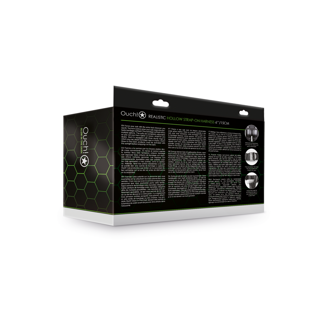 Realistische Strap-On Harnas - Glow in the Dark - 7 / 18 cm