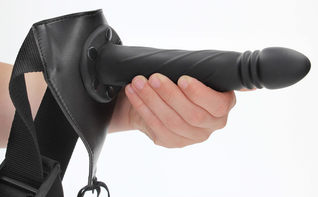 Ouch! - Twisted Hollow Strap-On - 20 cm - Zwart