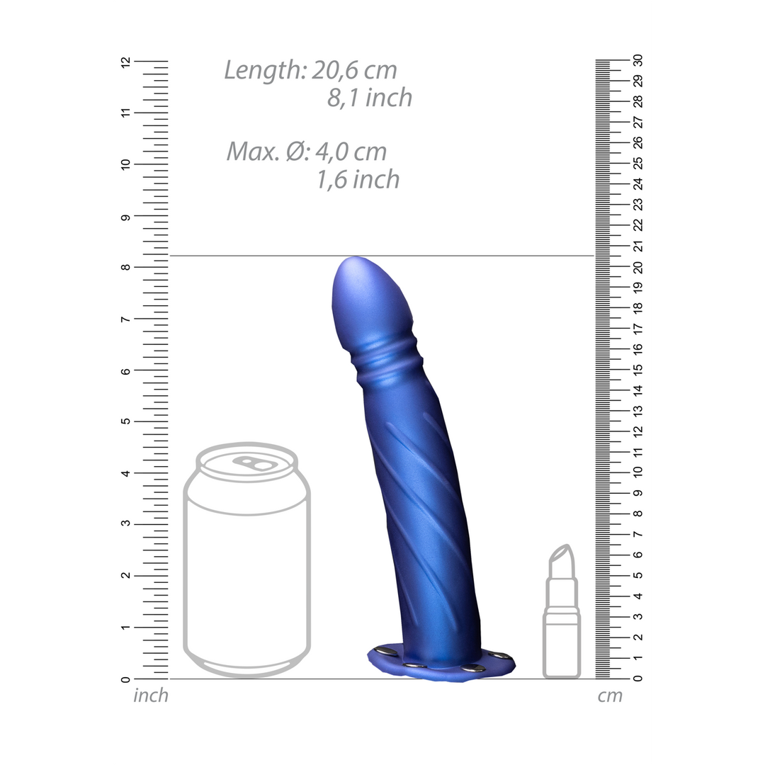 Ouch! - Twisted Hollow Strap-On - 8 / 20 cm - Metallic Blue