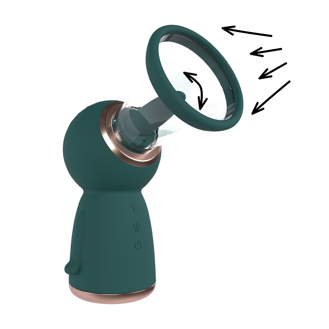 Pumped - Exquise - Oplaadbare Vulva- en Borstpomp - Bosgroen