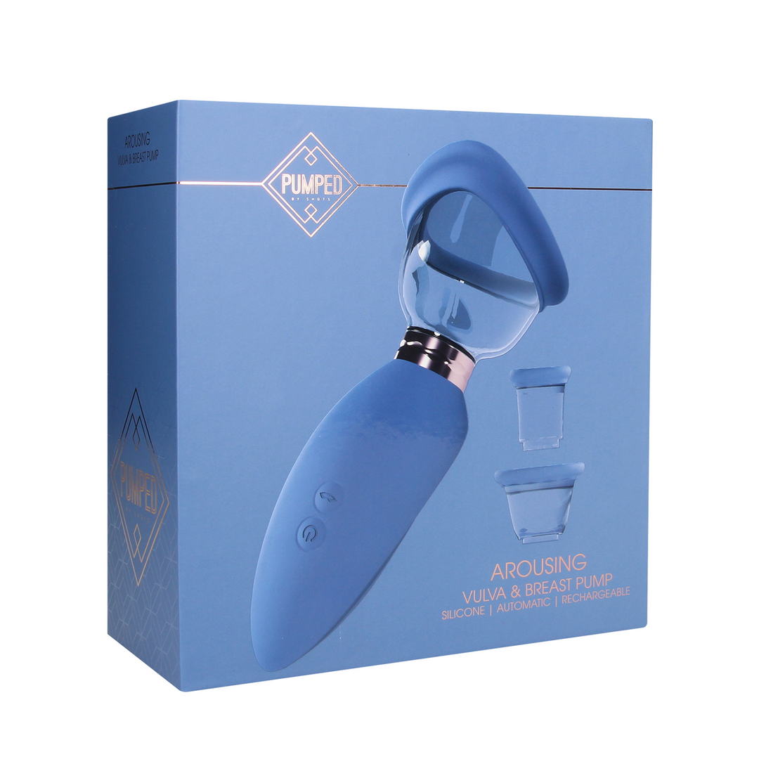 Pumped - Opwindend - Oplaadbare Vulva- en Borstpomp - Blauw