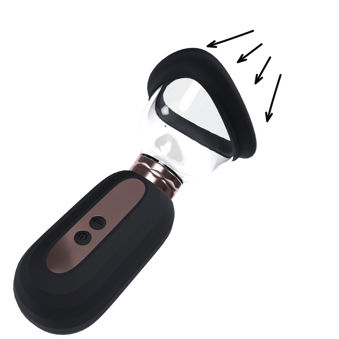 Pumped - Dazzling - Oplaadbare Vulva en Borst Pomp - Zwart