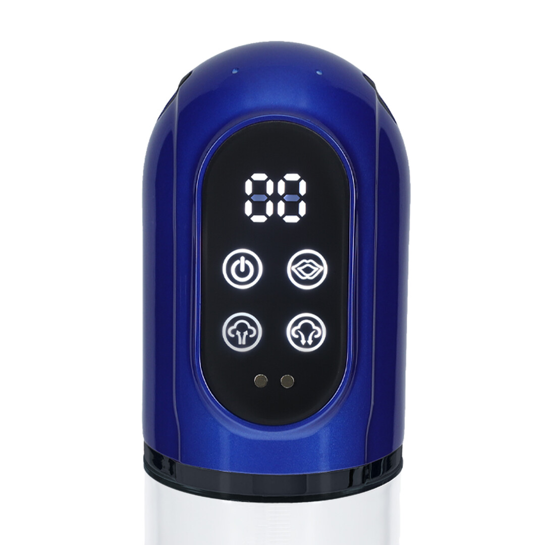 Engage - Automatische Waterdichte Penis Pomp en Masturbator - Metallic Blauw