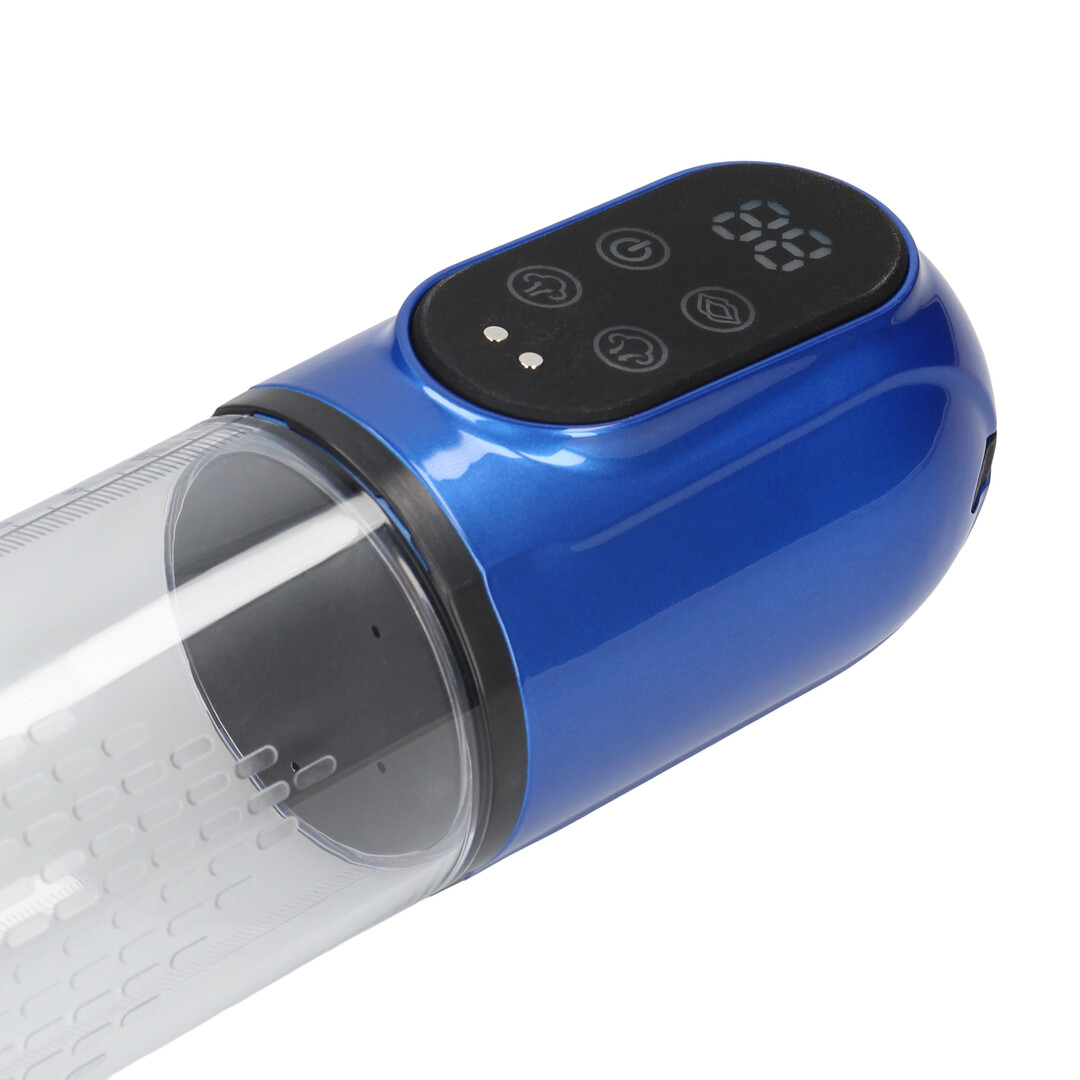 Engage - Automatische Waterdichte Penis Pomp en Masturbator - Metallic Blauw