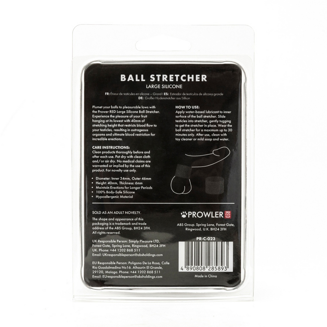 Prowler Red - Siliconen Ball Stretcher - Groot - Zwart