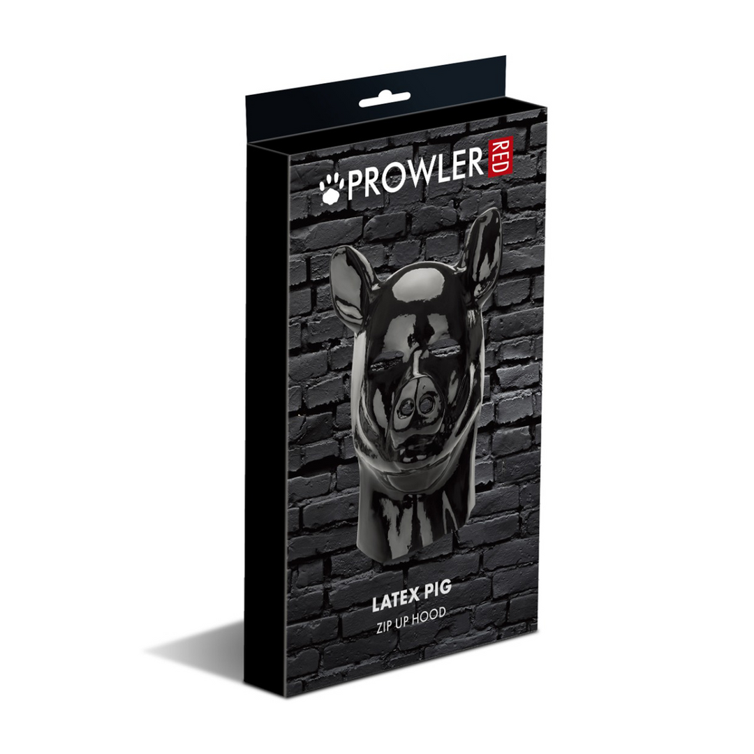 Prowler Red - Latex Pig Hood - Zwart