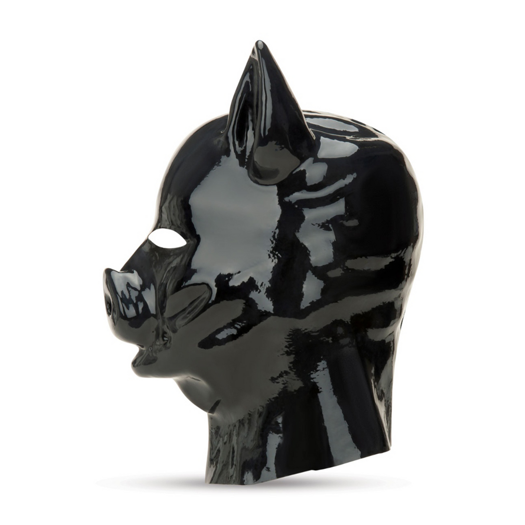 Prowler Red - Latex Pig Hood - Zwart