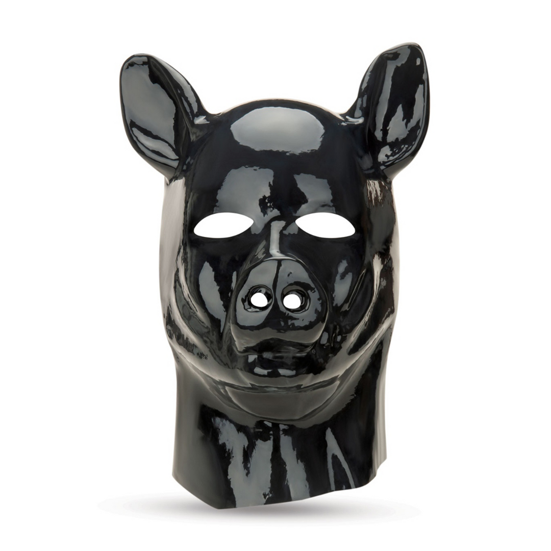 Prowler Red - Latex Pig Hood - Zwart