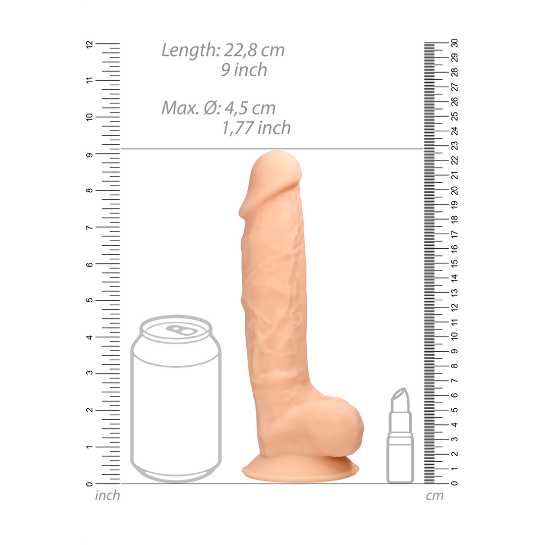 Siliconen Dildo met Ballen - 9 / 23 cm