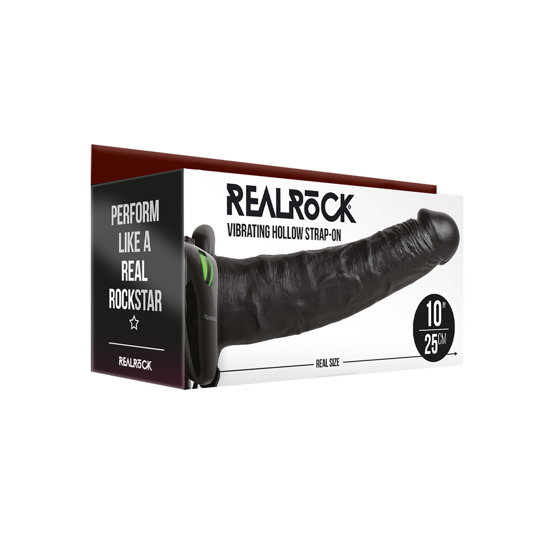 RealRock - Vibrerende Holle Strap-On zonder Ballen - 10 / 24,5 cm