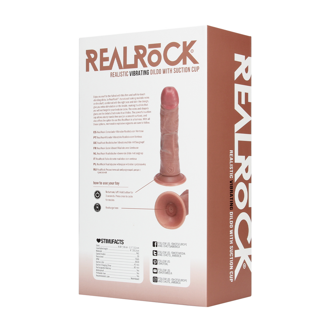 Ultra Realistic Skin - Vibrerende Reguliere Gebogen Cock - 6 / 15,5 cm - Tan