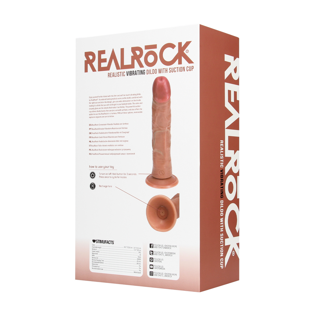 Ultra Realistic Skin - Vibrerende Regular Curved Cock - 8 / 20,5 cm - Tan