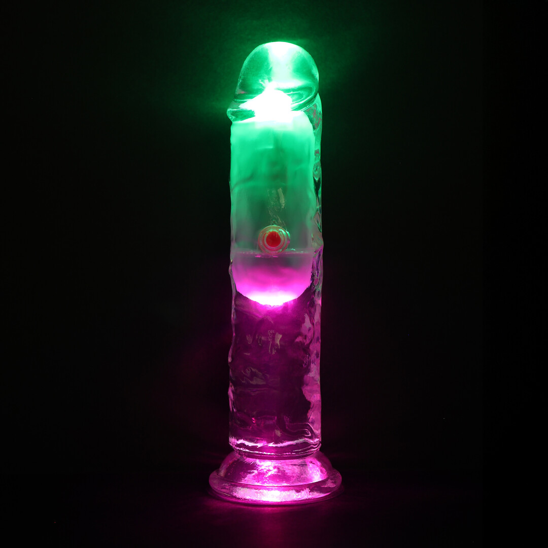 RealRock - LED Vibrerende Rechte Penis - 6 / 15 cm - Transparant