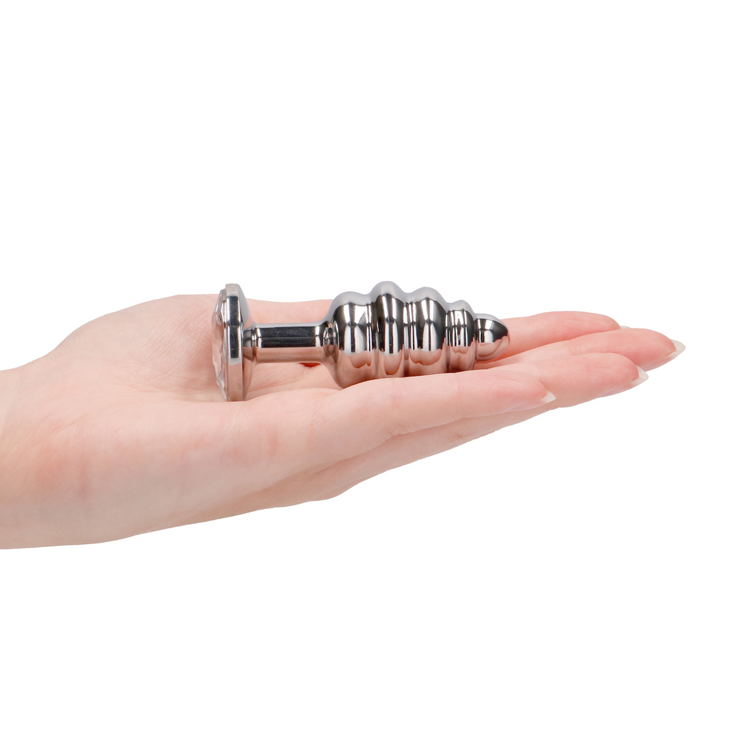 Rich - Ribbed Diamond Plug - 2.8 / 7 cm - Silver