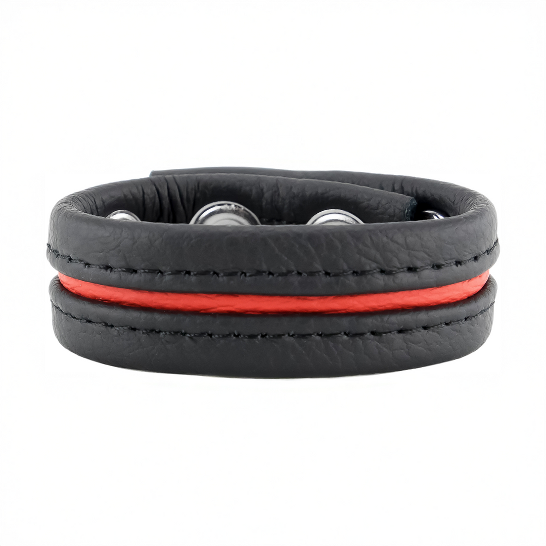 Verstelbare Leren Cockring - Rood
