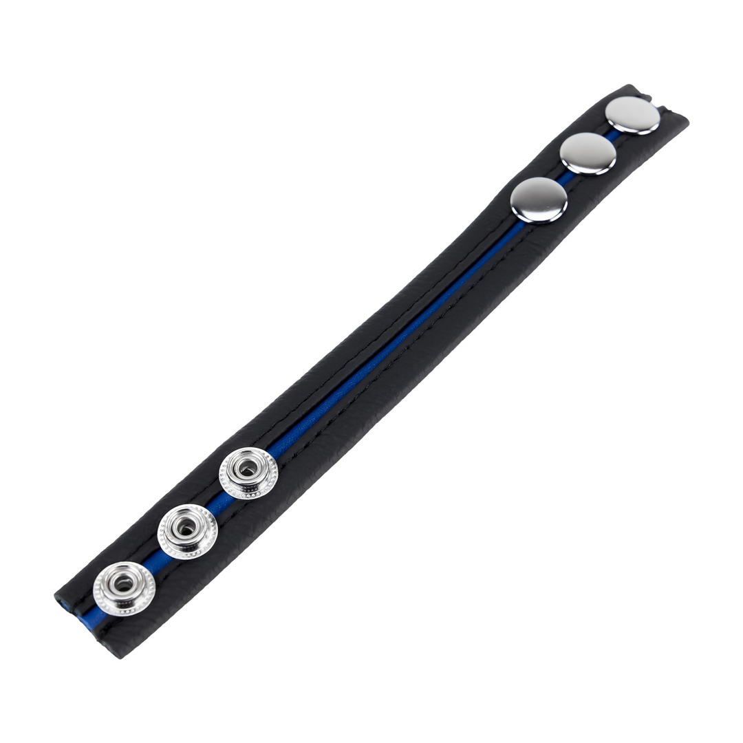 Verstelbare Leren Cockring - Blauw