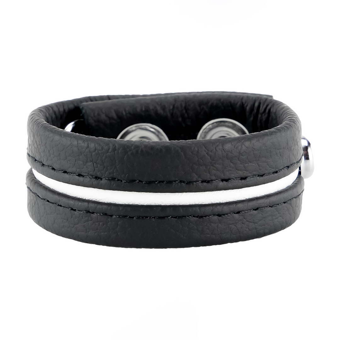 Verstelbare Leren Cockring - Wit