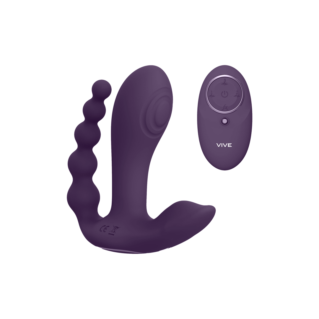 VIVE - Kata - Pulse Wave  Vibrerende Dubbele Penetratie Vibrator - Paars